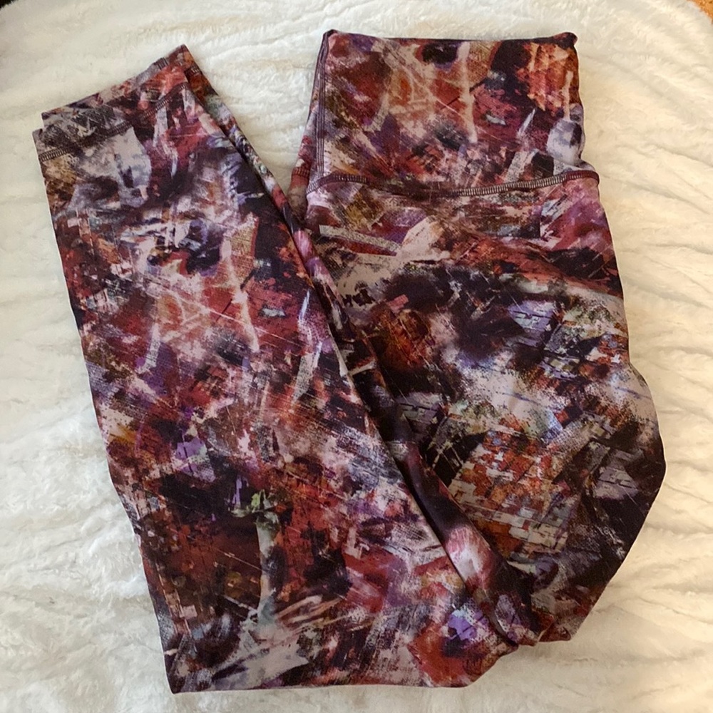 Lululemon wunder train leggings size 10 pink print
